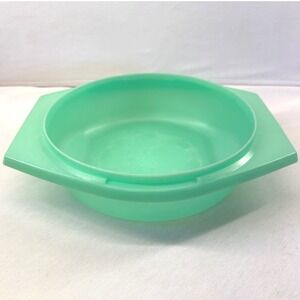 Tupperware Vintage Mint Green Serving Bowl with Handles Retro Kitchenware